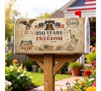 Bell - Coperture magnetiche per cassette postali, motivo patriottico vintage con aquila americana, decorazione rossa per cassetta postale per cortile anteriore 53 x 64 cm