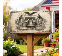 Bell - Coperture magnetiche per cassette postali, motivo patriottico vintage, motivo con aquila per il giorno dell'indipendenza, colore seppia, decorazione per giardino, cortile, 45,7 x 53,3 cm