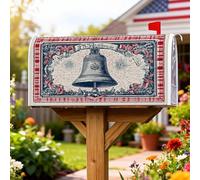 Bell - Coperture magnetiche per cassette postali, stile vintage, rustico, con stelle, per il giorno dell'indipendenza, colore rosso, decorazione per esterni, 45,7 x 53,3 cm