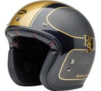Bell Custom 500 Carbon RSD Checkmate Casco Jet, carbone-oro, taglia M per maschi