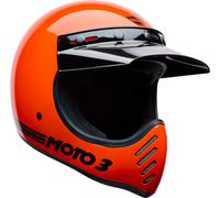 Bell Moto-3 Classic Gloss Org Casco da motocross, taglia S per maschi