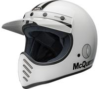 Bell Moto-3 Steve McQueen Casco da motocross, nero-bianco, taglia M per maschi