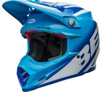Bell Moto-9S Flex Rail Casco da motocross, bianco-turchese-blu, taglia L per maschi