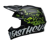 Bell Moto-9S Flex Fasthouse MC Core, casco a croce XL male Opaco Nero/Bianco/Giallo