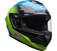 Bell Race Star DLX RSD Corsa Carbon Casco, blu/giallo neon/nero, Taglia S
