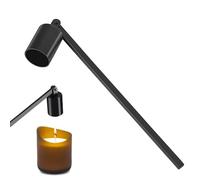 Bell Style Candle Snuffer - Strumento estintore fiamma, coni lunghi per candele senza fumo, elegante estintore in acciaio lucido con manico nero