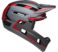 BELL Super Air R Spherical, Caschi da Bicicletta Unisex Adulto, Grigio Opaco/Rosso, L