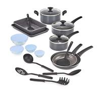 BELLA 17251 - Set di 21 pezzi Cook Bake and Store Kitchen Essentials, in acciaio inox 18/8, in ghisa, colore: nero