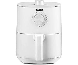 BELLA 3 Qt Manual Air Fryer Oven and 5-in-1 Multicooker with Removable Nonstick and Dishwasher Safe Crisping Tray and Basket, 1400 Watt Heating System, Matte Black