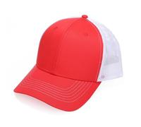 Bella Accessori Cappellino Baseball Uomo Donna, Cappello Trucker con Rete Traspirante, Regolabile Snapback, Cappello Sportivo Casual per Estate, Taglia Unica 55-60 cm - Rosso + Bianco
