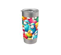 Bella acquerello Pop Art Pecore Pattern Cute Sheep Bicchiere termico in acciaio inox doppia parete