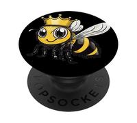 Bella ape con corona per gli amanti del miele e degli insetti PopSockets PopGrip Adesivo