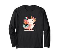 Bella Axolotl con Bandiera del Messico Costume Maglia a Manica