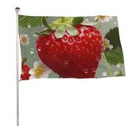 Bella bandiera a forma di fragola, 61 x 88,9 cm, stampa su entrambi i lati, bandiera decorativa da giardino, non sbiadisce, con occhielli in ottone da appendere, sfondo fotografico per interni ed