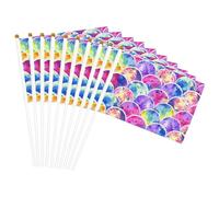 Bella bandiera a forma di sirena, colori arcobaleno, versatile, per matrimoni, compleanni, vacanze, sport, parate, spettacoli
