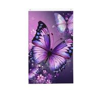 Bella bandiera artistica viola farfalla 3 x 5 m verticale doppia faccia bandiera da giardino esterno bandiera casa divertente festa banner segno decorazione casa bandiere giardino per poster da