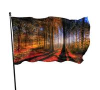 Bella bandiera autunnale boschi 9,6 x 1,5 m, colori vivaci resistenti allo sbiadimento, in poliestere per sport all'aria aperta, con 2 occhielli in ottone