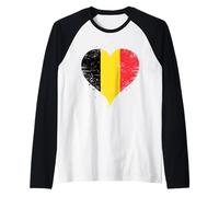Bella Bandiera Belgio per Tifosi Belgi o Orgoglio Belga Maglia con Maniche Raglan