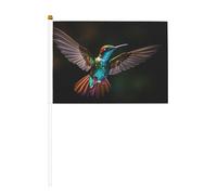 Bella bandiera con colibrì grafica, 14 x 20,8 cm, adatta per feste, eventi sportivi, celebrazioni