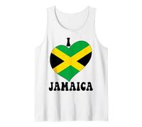 Bella bandiera con scritta «I Love Jamaica Proud Jamaican Pride» a forma di cuore Canotta