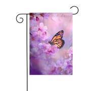 Bella bandiera da giardino a farfalla 30 x 45 cm verticale su entrambi i lati per fattoria vacanze decorazioni esterne bandiera cortile