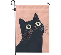 Bella bandiera da giardino a forma di gatto con motivo gatto carino e bandiera da cortile per primavera ed estate, decorazione da esterno in tessuto double face, perfetta per la casa e le feste in