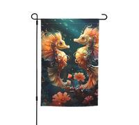 Bella bandiera da giardino con coppia di cavallucci marini, 30,5 x 45,7 cm, bandiere stagionali su entrambi i lati, per cortile, portico, decorazione per feste