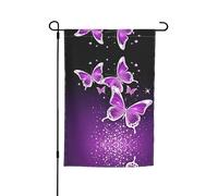 Bella bandiera da giardino con farfalle viola, 30,5 x 45,7 cm, resistente bandiera decorativa in poliestere stampato su entrambi i lati, per cortile, patio e balcone