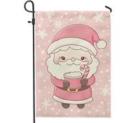 Bella bandiera da giardino di Babbo Natale, bandiera decorativa di Natale, bandiera da cortile esterna double face per vacanze invernali, bella decorazione per terrazze, prato, 30,5 x 45,7 cm