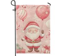 Bella bandiera da giardino di Babbo Natale, bandiera decorativa esterna di Natale, bandiera da cortile double face per la stagione delle vacanze, decorazione festiva del patio, prato 30,5 x 45,7 cm