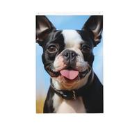 Bella bandiera da giardino di benvenuto Boston Terrier 0,6 x 0,9 m nessuna dissolvenza doppia faccia bandiere da cortile decorazione per esterni per cortile portico prato