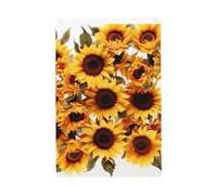 Bella bandiera da giardino di benvenuto con girasoli, 0,6 x 0,9 m, double face, non sbiadisce, bandiere per casa, cortile, cortile, veranda, prato, decorazione esterna