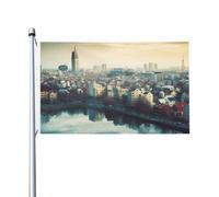 Bella bandiera della città 3 x 5 ft giardino cortile esterno banner | Bandiera bifacciale con occhielli per giardino, cortile, patio, feste, casa