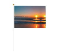 Bella bandiera dell'oceano dell'alba piccola mini palmare per giochi sportivi e festival decorazione bandiera parata 14 x 20,8 cm