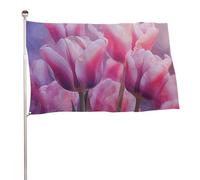 Bella bandiera floreale 152,4 x 243,8 cm, stampa su entrambi i lati, bandiera decorativa da giardino, non sbiadisce, con occhielli in ottone da appendere, sfondo fotografico per interni ed esterni