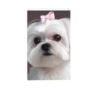 Bella bandiera maltese per cani, 9 x 1,5 m, verticale su entrambi i lati, bandiera da giardino, per esterni, cortile, casa, divertente, decorazione per la casa, bandiere da giardino per poster da