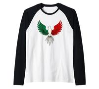 Bella Bandiera Messicana Colomba patriottica Pace Uccello Opera d'Arte Maglia con Maniche Raglan