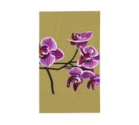 Bella bandiera orchidee. Bandiera decorativa per esterni 0,9 x 1,5 m, striscione verticale in poliestere. Adatto per l'uso come decorazione esterna