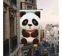 Bella bandiera panda 3 x 1,5 m bandiere da giardino durevoli bandiere per la casa con occhielli bandiere decorative da cortile grande banner per feste interne esterne decorazioni per la casa