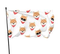 Bella bandiera per cani Shiba Inu 9,6 x 1,5 m, bandiera leggera per esterni, decorazione da giardino, bandiera in poliestere resistente allo sbiadimento con occhielli in ottone