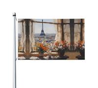 Bella bandiera per esterni con piloni in lontananza, 91,4 x 152,4 cm, extra large, stampa su entrambi i lati, per celebrazioni festive, decorazione da giardino