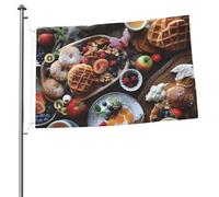 Bella bandiera per la colazione, 0,6 x 0,9 m, stampa su entrambi i lati, bandiere da giardino, bandiera da cortile per esterni, bandiere per vacanze, banner regalo con occhielli sfondo fotografico per
