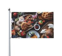Bella bandiera per la colazione, 9 x 1,5 m, bandiera da giardino su entrambi i lati, resistente allo sbiadimento, bandiera per esterni, divertente bandiera per le vacanze con occhielli in metallo per