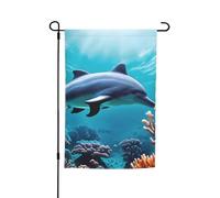 Bella bandiera subacquea con delfini e corallo, per cortile, giardino, spessa, per verande, prati, resistente allo sbiadimento