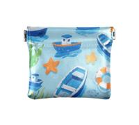 Bella Blu Della Nave di Modo Delle Donne Piccola Borsa di Cambio di Cuoio Unico Mini Sacchetto di Trucco per le Donne Bolsa pequena para mon