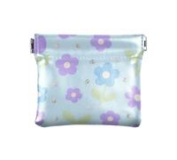 Bella Blu-Viola Fiori Moda Donna Piccolo Cuoio Portamonete Fancy Oggetti Personali Organizzatore per le Donne para Mujer Pequeno