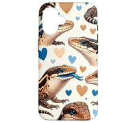 Bella Blue-lingua Skink Pattern Estetica Lucertola Custodia per iPhone 16