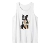 Bella Border Collie Dog Illustrazione Design Canotta