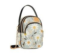 Bella borsa a tracolla con margherita da donna, borsa a tracolla staccabile con catena per telefono borsa a tracolla portafoglio, Bella margherita, Taglia unica
