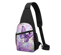 Bella borsa a tracolla con stampa artistica con farfalla per uomo e donna, borsa a tracolla per attività all'aperto, trekking e sport